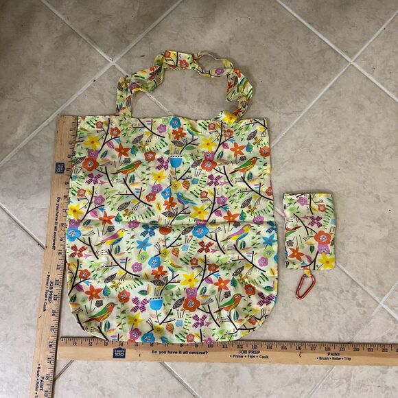 Paperchase Mellow Meadow Reusable packable Tote Shopper w clip - Picture 3 of 7